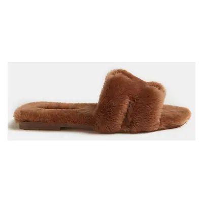 Hermes Naturel Camel Shearling Oran Sandals Size