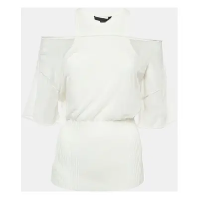 Alexander Wang Off-White Cotton knit Sheer Overlay Top