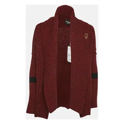 Zadig & Voltaire Burgundy Rib Knit Shawl Collar Mystic Cardigan XS/S