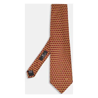 Aigner Red/Yellow Jacquard Silk Tie