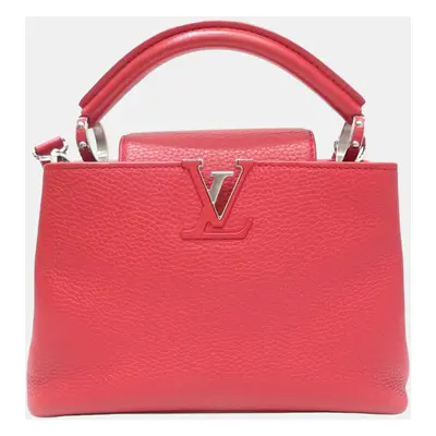 Louis Vuitton Red Leather Capucines Top Handle Bags