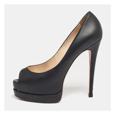 Christian Louboutin Black Leather Palais Royal Pumps Size 38.5