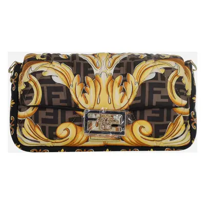 Fendi x Versace Brown/ Gold Fendace Baguette Bag