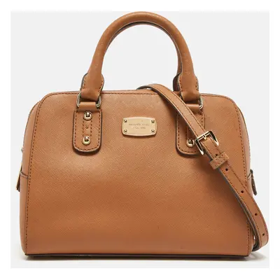 Michael Kors Brown Saffiano Leather Logo Satchel