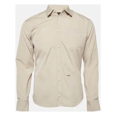 Dsquared2 Beige Logo Printed Poplin Shirt