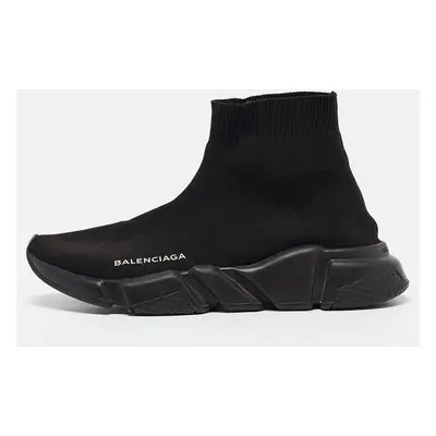 Balenciaga Black Fabric Speed Trainer High Top Sneakers Size