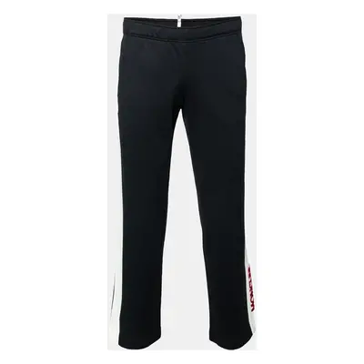 Moncler Grenoble Black Jersey Contrast Trimmed Sweatpants