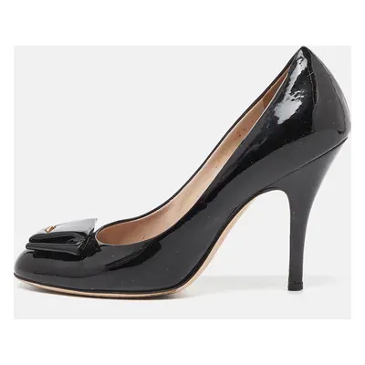 Salvatore Ferragamo Black Patent Leather Pumps Size 37.5