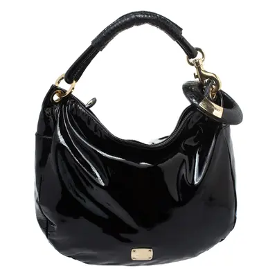 Jimmy Choo Black Patent Leather and Python Large Sky Hobo