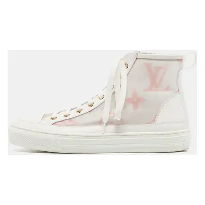 Louis Vuitton White Leather Mesh and Leather Stellar Sneakers Size 37.5