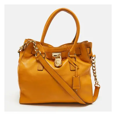 MICHAEL Michael Kors Mustard Leather Large Hamilton North South Tote