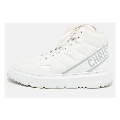 Dior White Mesh and Patent Leather D-Player High Top Sneaker Size 37.5