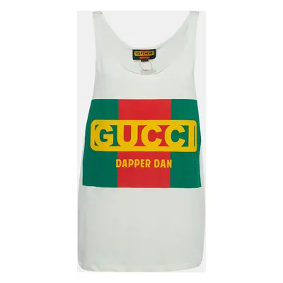 Gucci X Dan Dapper Off White Logo Printed Cotton Tank Top