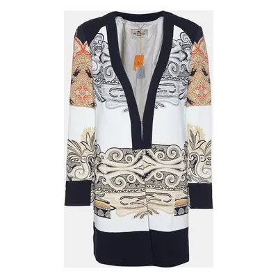 Etro White Paisley Print Crepe Short Coat