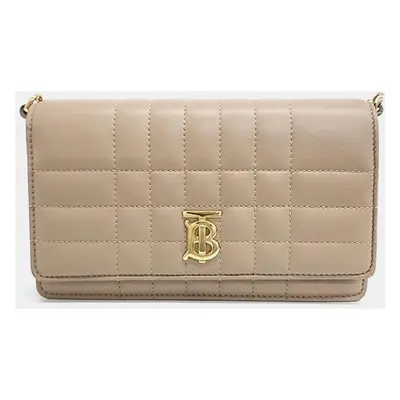 Burberry Beige Quilted Chain Crossbody Bag