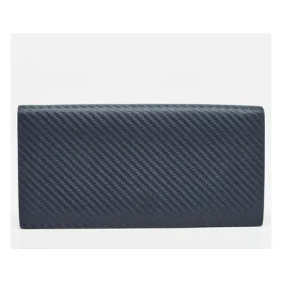 Alfred Dunhill Navy Blue Leather Long Bifold Wallet