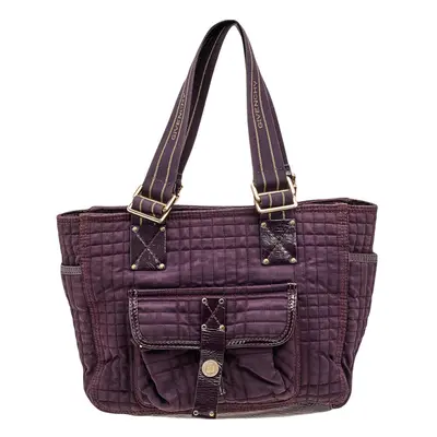 Givenchy Purple Signature Fabric And Patent Leather Tote