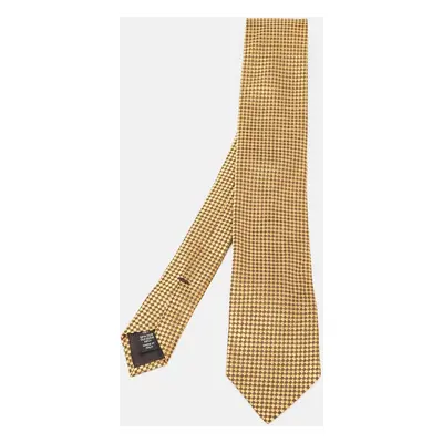 Ermenegildo Zegna Yellow Jacquard Silk Tie