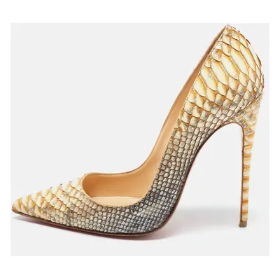 Christian Louboutin Two Tone Python So Kate Pumps Size