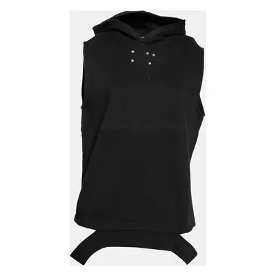 Givenchy Black Cotton Cut-Out Band Detail Sleeveless Hoodie