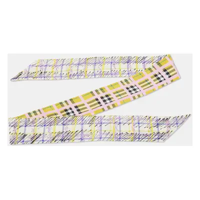 Burberry Multicolor Check Print Silk Bandeau Scarf