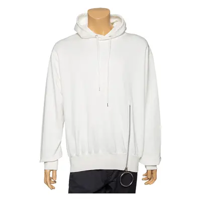 Johnlawrencesullivan White Cotton Zip Detail Hoodie