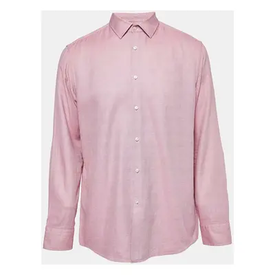 Boss By Hugo Boss Pink Patterned Cotton Slim Fit Shirt