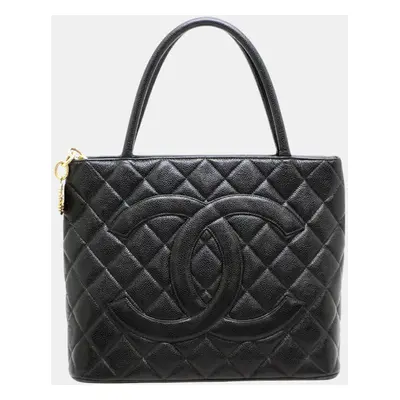 Chanel Black Caviar Skin Reproduction Tote Handbag