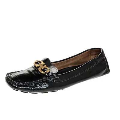 Salvatore Ferragamo Black Leather Gancio Bit Loafers Size 38.5