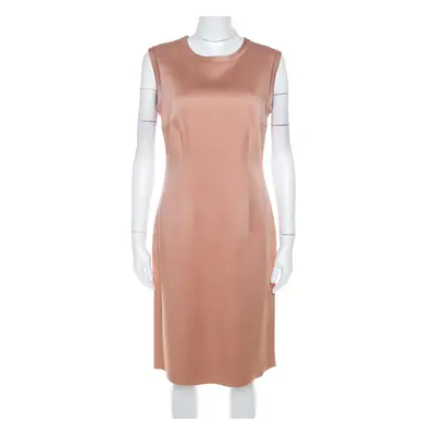 Lanvin Beige Stretch-Wool Sleeveless Sheath Dress