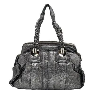 Chloe Silver Leather Heloise Satchel