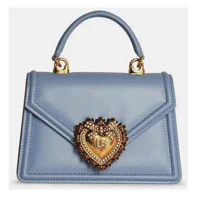 Dolce & Gabbana Light Blue Leather Devotion Small Top Handle Bag