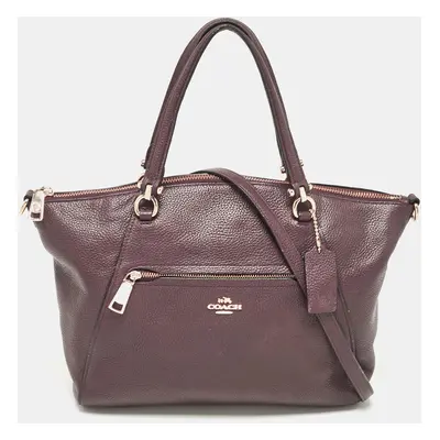 Coach Purple Pebbled Leather Prairie Satchel