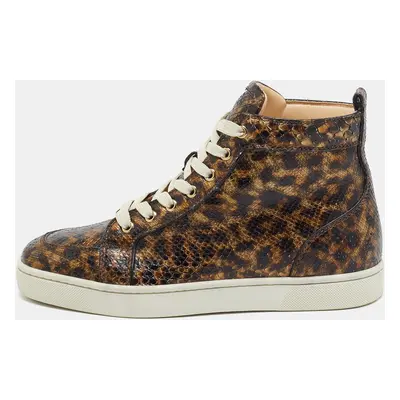 Christian Louboutin Brown Python Louis High Top Sneakers Size