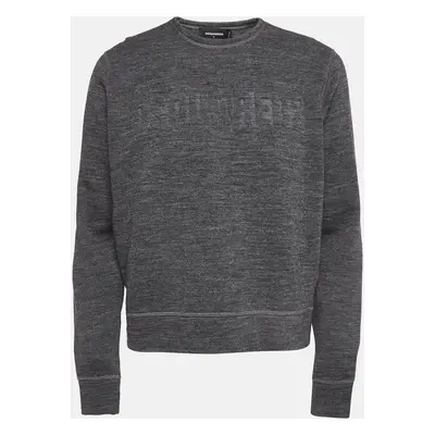 Dsquared2 Grey Puff Print Knit Sweatshirt