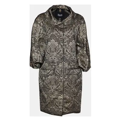 D&G Black & Gold Brocade Oversized Coat