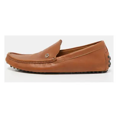 Gucci Brown Leather Slip On Loafers Size 43.5