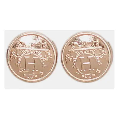 Hermes Rose Gold Ex-Libris Stud Earrings