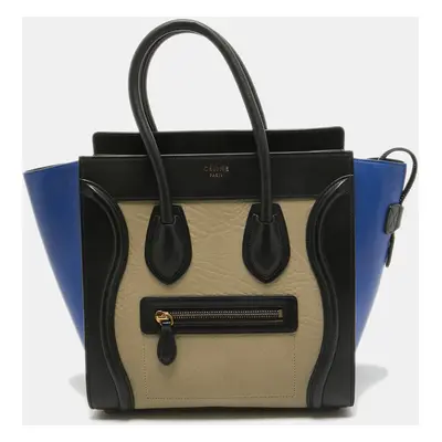 Celine Tricolor Leather Micro Luggage Tote