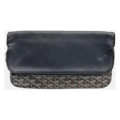 Goyard Black Leather and Canvas Saint-Marie Clutch Bag