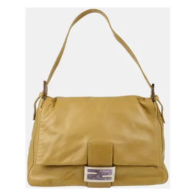 Fendi Beige Lambskin Mamma Baguette Handbag