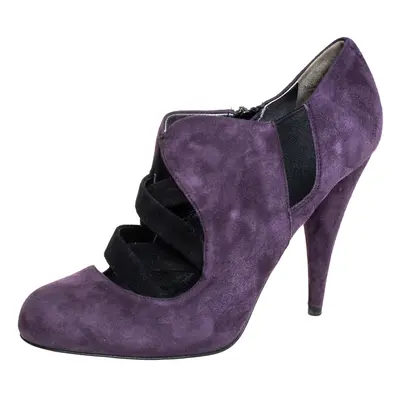 Miu Miu Purple Suede Ankle Booties Size 38.5