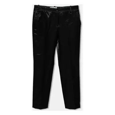 Versace Collection Black Textured Wool Pants