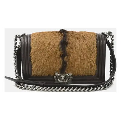 Chanel Brown Leather and Goat Hair Celtic Boy Bag