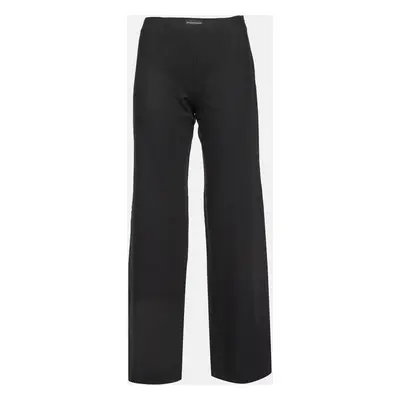 Emporio Armani Black Wool Wide Leg Trousers