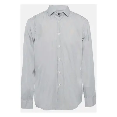 Boss By Hugo Boss Blue Pinstripe Cotton Button Up Shirt