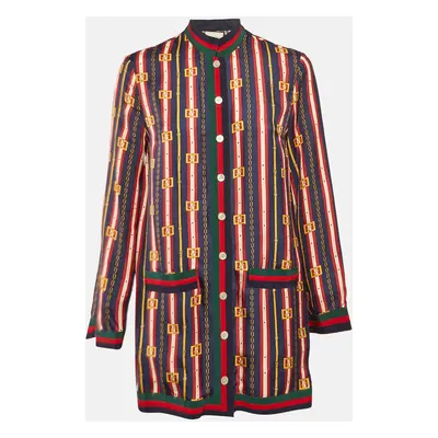 Gucci Multicolor Printed Silk Button Front Tunic