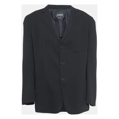 Giorgio Armani Vintage Black Wool Single Breasted Blazer