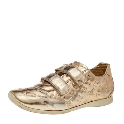 Louis Vuitton Metallic Gold Monogram Empreinte Leather Low Top Sneakers Size 38.5