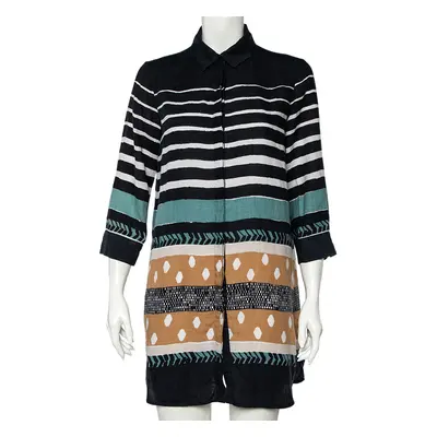 Weekend Max Mara Multicolor Printed Linen Blend Button Front Shirt